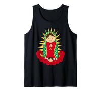 Santa María de Guadalupe Cartoon Reina del Cielo Floral Débardeur