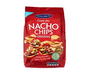Santa Maria Nacho Chips Original, 185 g | Découpez à base de farine de maïs cuite au feu, excellentes comme collation, apéritif ou apéritif