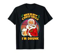 Santa Merry Christmas I'm Drunk Beer Drinking Funny Xmas T-Shirt