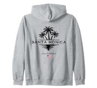Santa Monica California USA Drapeau américain Palmiers Sweat à Capuche