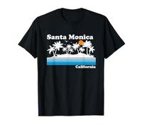 Santa Monica California Vintage années 80 Tropical Vacation Sunset T-Shirt