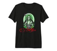 Santa Muerte Boule de Justice Verte Rose Sainte T-Shirt Haut de Gamme