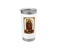 Santa Muerte Saintes Bougies Autel Dévotion Folk Saint Tee Gobelet isotherme en acier inoxydable double paroi