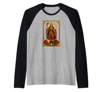 Santa Muerte Saintes Bougies Autel Dévotion Folk Saint Tee Manche Raglan