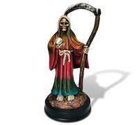 Santa Muerte Statue 5 inch, Grim Reaper Statue in Rainbow Robe, Reaper Figurine of Holy Death
