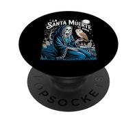 Santa Muerte Te AMA Folklore Mexicain Chouette divinité PopSockets PopGrip Adhésif