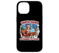 Santa Paws Arrive en Ville, Christmas Bracco Italiano Dog Coque pour iPhone 14