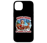 Santa Paws Arrive en Ville, Christmas Bracco Italiano Dog Coque pour iPhone 14 Plus