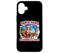 Santa Paws Arrive en Ville, Christmas Bracco Italiano Dog Coque pour iPhone 16 Plus