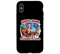 Santa Paws Arrive en Ville, Christmas Bracco Italiano Dog Coque pour iPhone X/XS