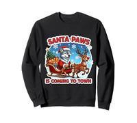 Santa Paws Arrive en Ville, Noël, pour Les Amoureux des Loups Sweatshirt
