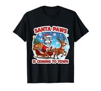 Santa Paws Arrive en Ville, Noël, pour Les Amoureux des Loups T-Shirt