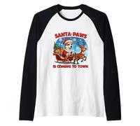 Santa Paws is Coming Christmas Norvégien Lundehund propriétaire de Chien Manche Raglan