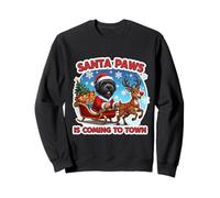 Santa Paws is Coming Christmas Terrier Russe Noir Sweatshirt