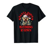 Santa Paws is Coming to Town avec Yorkshire Terrier de Noël T-Shirt