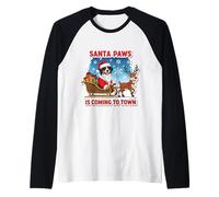 Santa Paws is Coming to Town Bouvier Bernois de Noël Manche Raglan