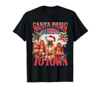 Santa Paws is Coming to Town Christmas Bouledogue français drôle T-Shirt