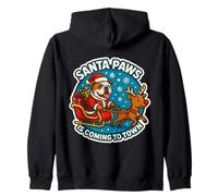Santa Paws is Coming to Town Christmas Bulldog Owner Fun Sweat à Capuche