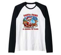 Santa Paws is Coming to Town Christmas Chihuahua propriétaire de Chien Manche Raglan