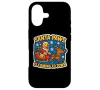 Santa Paws is Coming to Town Christmas Golden Retriever Chien Coque pour iPhone 17