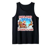 Santa Paws is Coming to Town Christmas Poméranian Dog Owner Débardeur