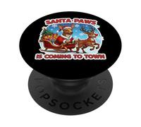Santa Paws is Coming Town Christmas Cirnecho dell'Etna Chien PopSockets PopGrip Adhésif