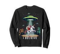 Santa Riding Unicorn Bigfoot Dino UFO Christmas Kids Boys Sweatshirt