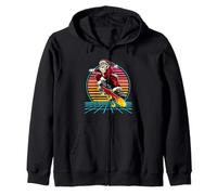 Santa Ridng Skateboarding Retro 80s Funny Christmas Xmas Sweat à Capuche