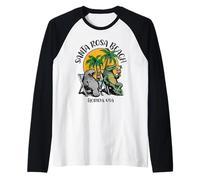 Santa Rosa Beach Florida USA Motif Crocodile Lamantin Amusant Manche Raglan
