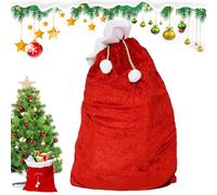 Santa Sack Holiday Candy Wrapping Bag, Santa Sacks For Presents, Christmas Snack Drawstring Pouch For Stocking Stuffers Family Gatherings Chocolate Handicrafts Boutiques Books Toys Stores