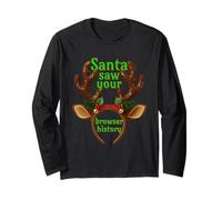 Santa Saw Your Browser History Funny Christmas Tee Manche Longue