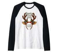 Santa Saw Your Browser History Funny Christmas Tee Manche Raglan