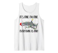 Santa Shark Christmas Lights I'm Fine Everything is Fine Débardeur