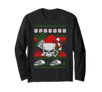 Santa Skull Trucker Funny Ugly Christmas Sweater Xmas Manche Longue