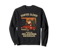 Santa Sleigh OK Chemise Rouge Camion Cowboy Noël Amusant Sweatshirt