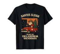 Santa Sleigh OK Chemise Rouge Camion Cowboy Noël Amusant T-Shirt