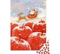 Santa Sleigh Rennes 1000 Pièce Carton Robuste Jeu De Puzzle Couple Partenaires Formation De Concentration Idée Cadeau 38x26cm/1000pcs