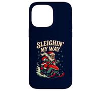Santa Sleighin' My Way Funny Christmas Claus Rider Coque pour iPhone 14 Pro Max