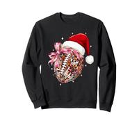 Santa Sports Coquette Nœud de Noël Boule Disco Joueur de Football Sweatshirt