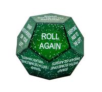 Santa Swap Gift Exchange Dice, Snowflake Exchange Game, 12 Sided Dice | Upward Face Gift Decider, 7.8×7.8×6.5cm, For Night Party Family Kids Table Card Dart Holiday Festival Activities