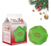 Santa Swap Présent des dés d'échange, Un Jeu de Vacances à 12 Faces 3x3in avec des règles, des dés de fête de Noël en Famille, Un Bas de Gardien pour Tous Les âges