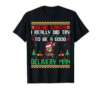 Santa Try to Be a Good Delivery Man - Funny Christmas T-Shirt