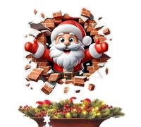 Santa Wall Decal - Santa Claus Breaking Wall Christmas Stickers | Fun Festive Decorative Decals for Home, Office, Classroom, Party, Bathroom, Kitchen, Living Room or Holiday Celebrations