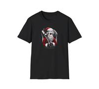 Santa x Art The Clown Unisex T-Shirt for Holiday Horror Fans, Festive Santa Tee Black 3XL