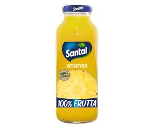 Santal Lot de 24 bouteilles de jus de fruits 100 % goût ananas de 250 ml