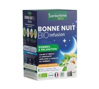Santarome Bio - Bonne Nuit Bio - Sommeil & Relaxation - Infusions sommeil - A base de Camomille & Mélisse - Goût Orange - 20 sachets - France