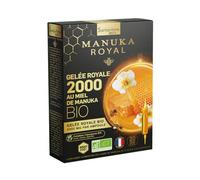 Santarome Bio - Gelée Royale 2000, Miel de Manuka Bio, Complément Alimentaire Immunité, Apporte Energie et Vitalité , 20 ampoules-20 jours, Made In France