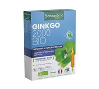 Santarome Bio - Gingko Bio 2000 - Renforce la mémoire - 20 ampoules