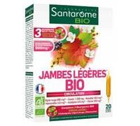 Santarome Complément alimentaire Jambes Légères Bio - Vigne Rouge & Noisetier - 20 ampoules