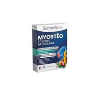 Santarome Bio - Myostéo - Confort Articulaire | Complément Alimentaire |Souplesse & Mobilité Articulaire - A base de plantes - Glucosamine, Chondroïtine, Curcuma | 20 Ampoules | Made In France | Végan